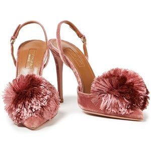 AQUAZZURA Powder Puff Pompom-embellished Pumps